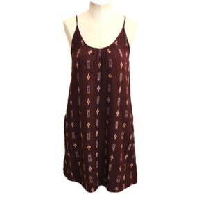Womens Madewell burgundy Aztec print dress size XXS.
